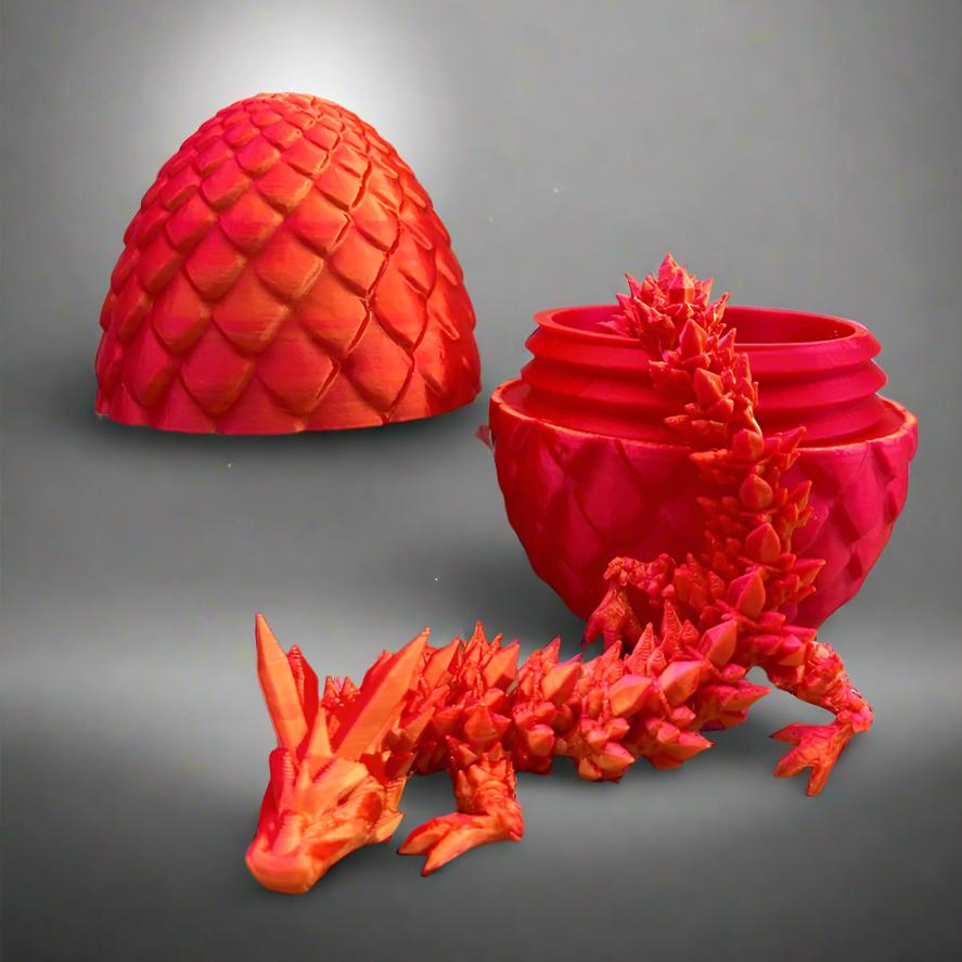 3D Printed Dragon in Egg - various colours