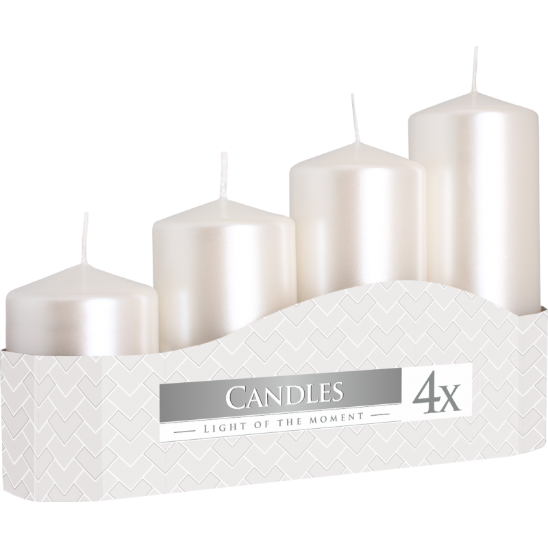 Pillar Candles - Set of 4 in 7 colours