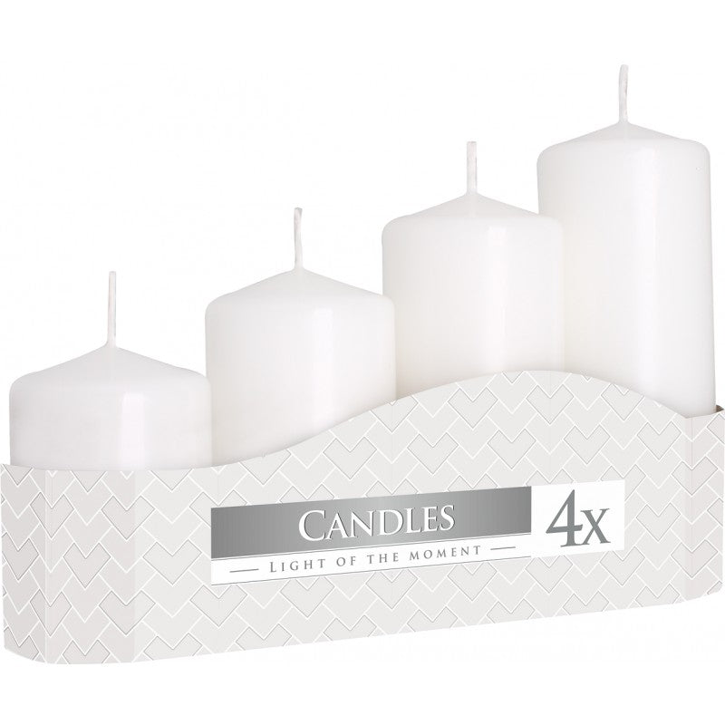 Pillar Candles - Set of 4 in 7 colours