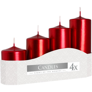 Pillar Candles - Set of 4 in 7 colours